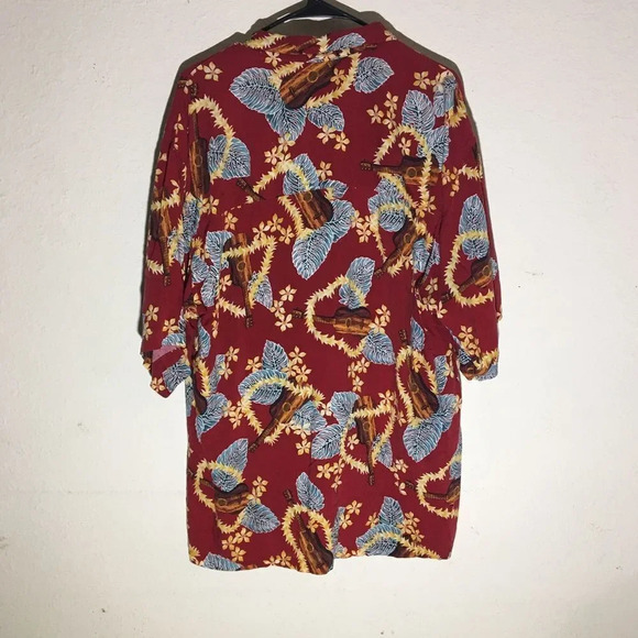 Mens Straight Down Clothing Company Size XL Red Hawaiian Shirt Vintage - Picture 2 of 2